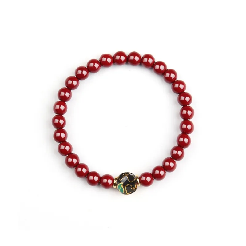 Moon Jewelry Reconstructed Cinnabar Bracelets Unisex-4