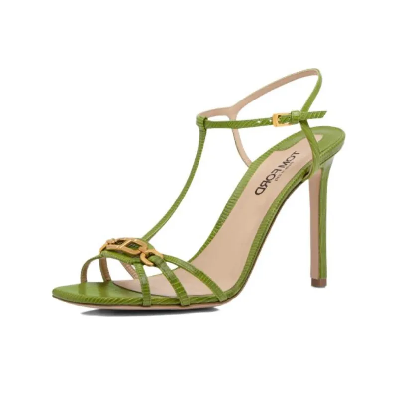 TOM FORD One Strap Sandals 10.5cm Women's Green-4