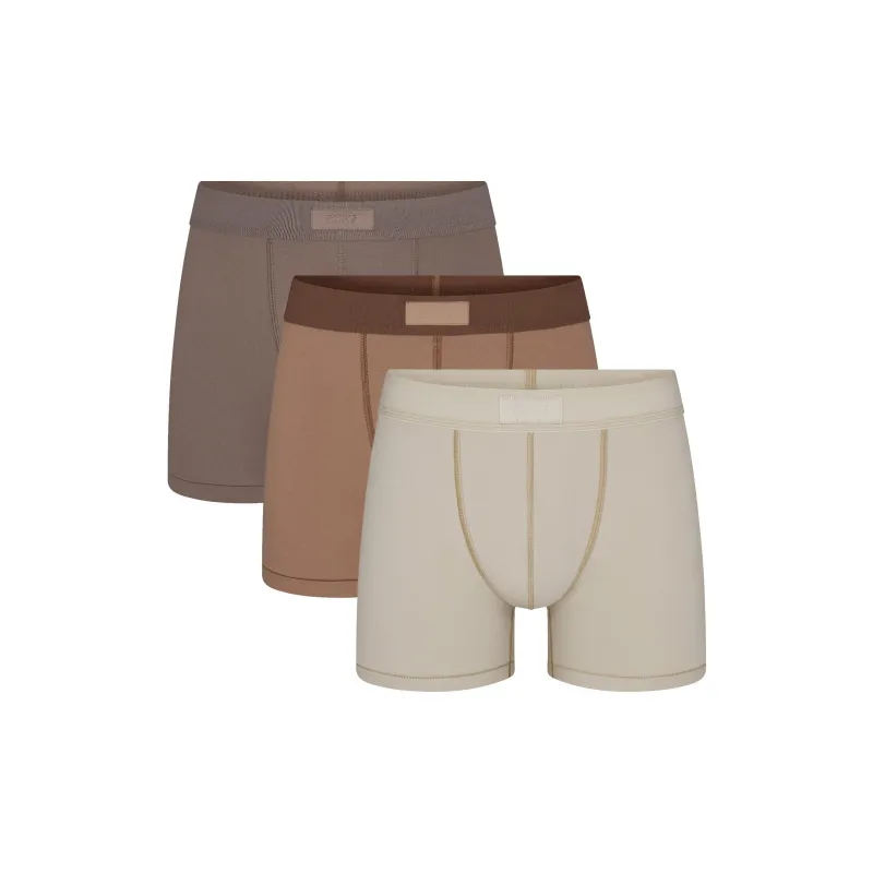 SKIMS FW24 COTTON MENS 3' BOXER BRIEF 3 PACK Underpants Men's 3 Pack Agate Multicolor-0