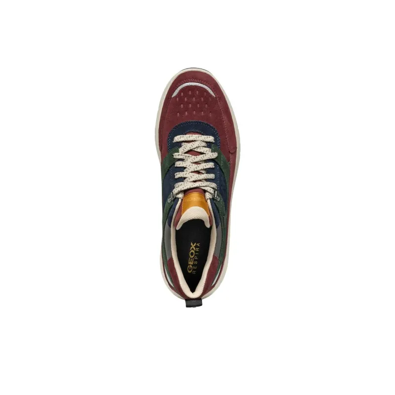 GEOX Spherica 4x4 Ab Anti-Slip Wear-Resistant Low-Top Casual Shoes Men's Red Green Blue-4