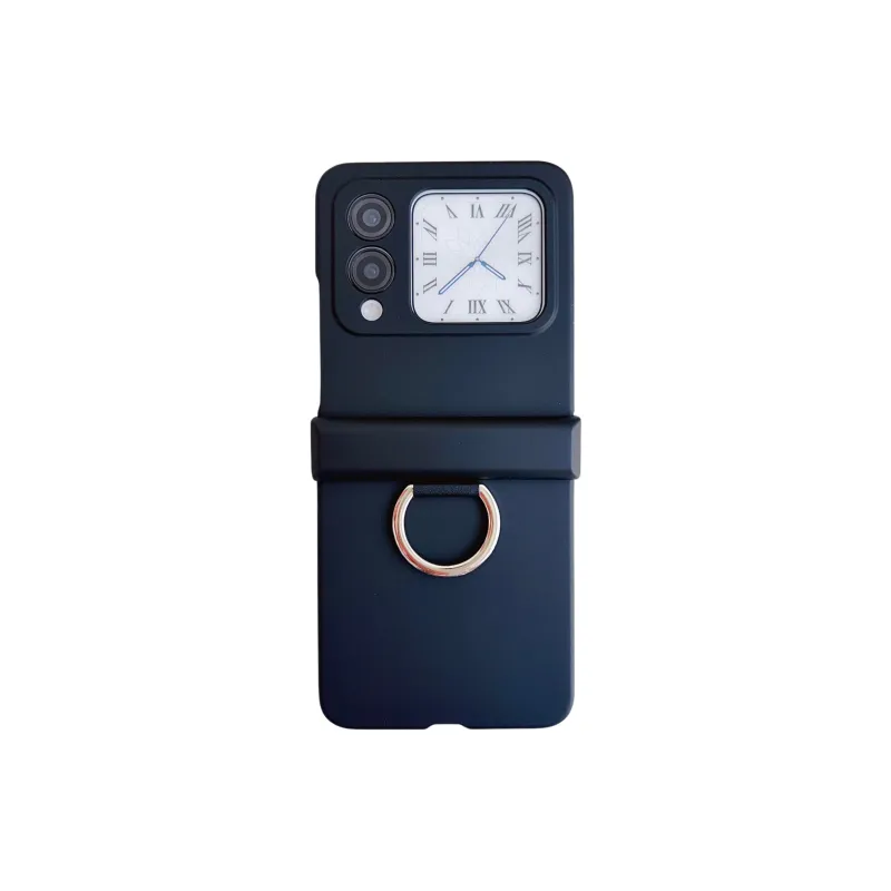 ZHUOJI PC Material New Skin Feel Portable Ring Phone Case Compatible Huawei Novaflip-2