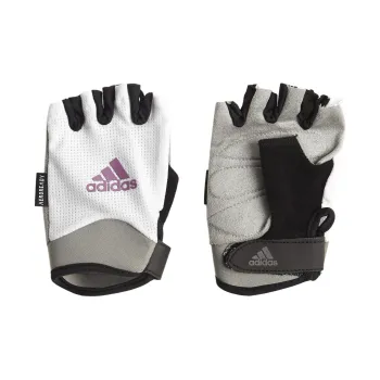 Adidas Polyester, Elastane, Polyamide, Suede Sports Gloves Unisex White