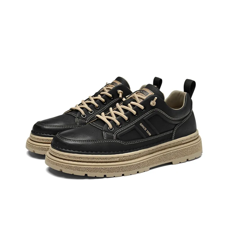 AOKANG AK DUNK Series Skateboard Shoes Men Low Top Black, Khaki-2