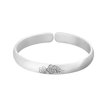 CHIC ZONE S999 Fine Silver Bangles Women's Silver