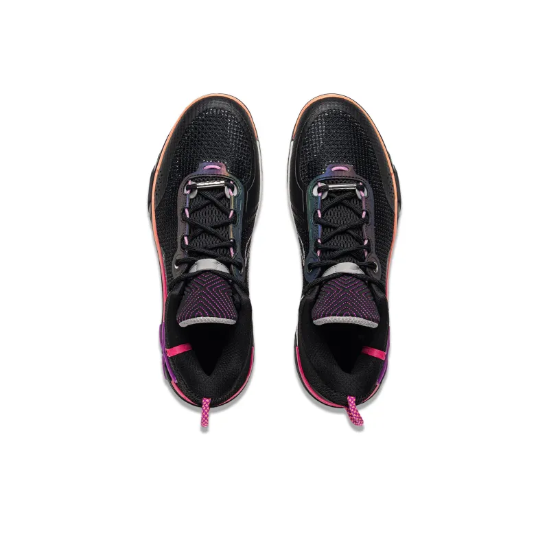 LiNing Wode Phantom 6 Cushioning Anti Slip And Wear Resistant Lightweight Rebound Low Top Basketball Shoes Men's Black-3