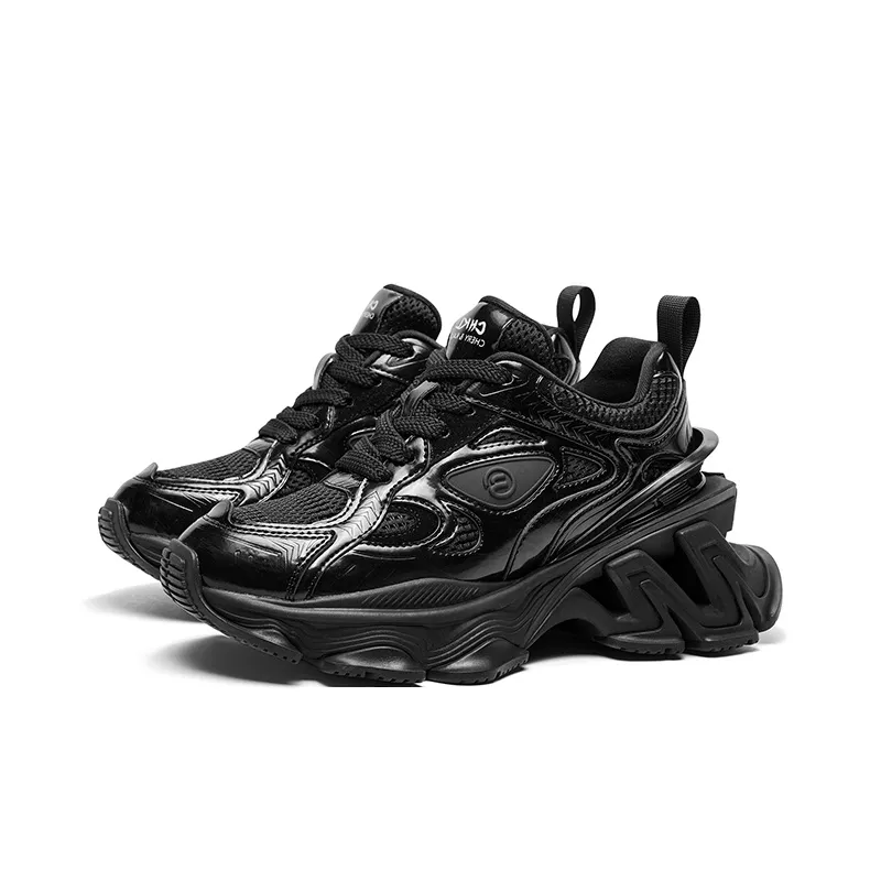 CHERYKALLY Cushioned Anti Slip Wear Resistant Lightweight Height Increasing Low Top Chunky Sneakers Women's-7