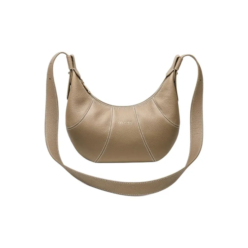 GELANNI Cow Leather Shoulder Bag Women's Black/Gray-12