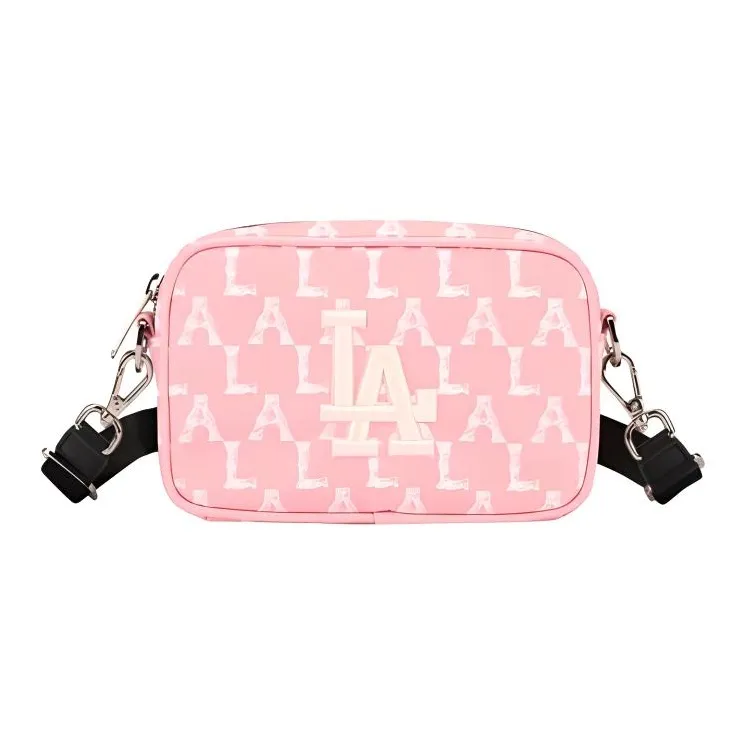 MLB Monogram Collection Nylon Fabric Shoulder Bag, Crossbody Bag Regular Unisex Cherry Blossom Pink-0