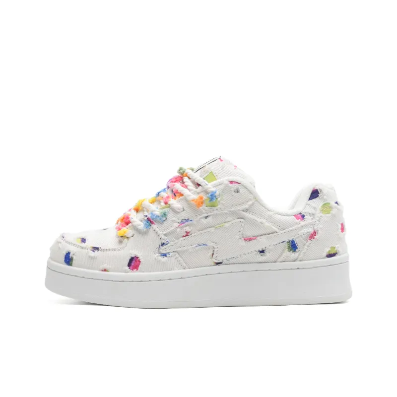 7 SEVFUN Abrasion Resistant Breathable Low Top Skateboard Shoes Unisex Rainbow Fairy Bean Box Included-1
