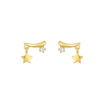 Heart Grass S925 Silver Stud Earrings Women's