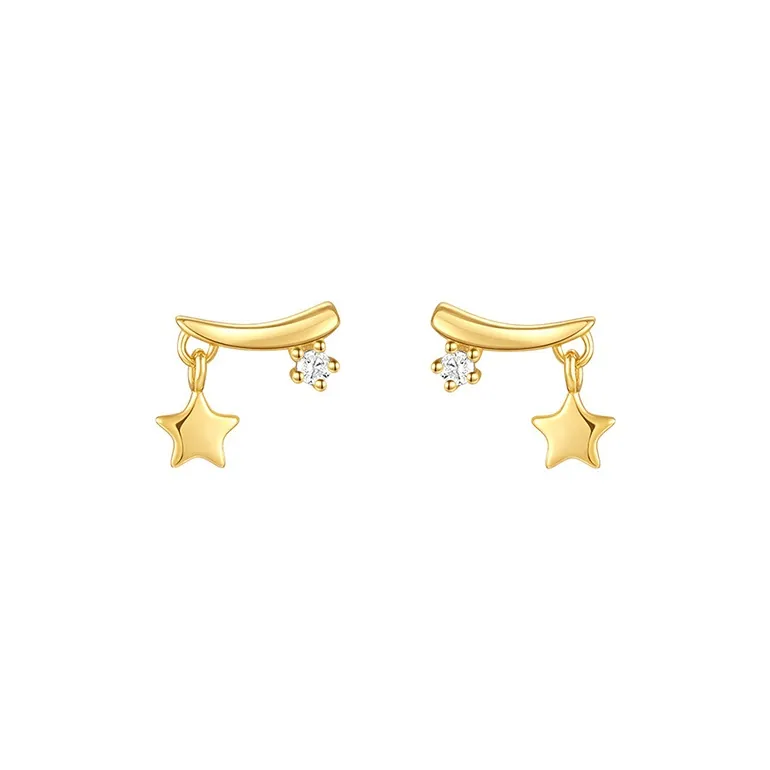 Heart Grass S925 Silver Stud Earrings Women's-0