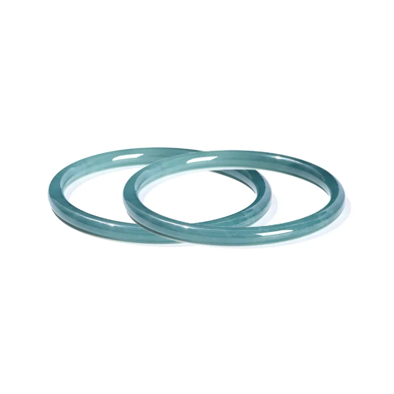Artisan Lock Heart Jade Ice Glutinous Bangles Women's-4