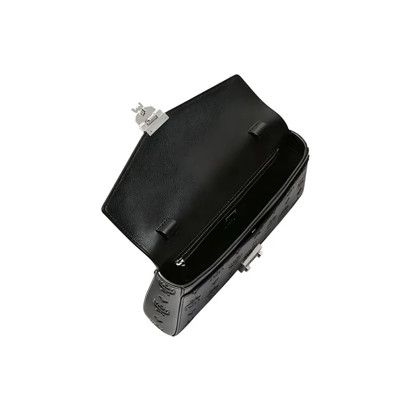 MCM Millie Visetos PVC Envelope Bag, Shoulder Bag, Crossbody Bag Medium Size Women's Black-2