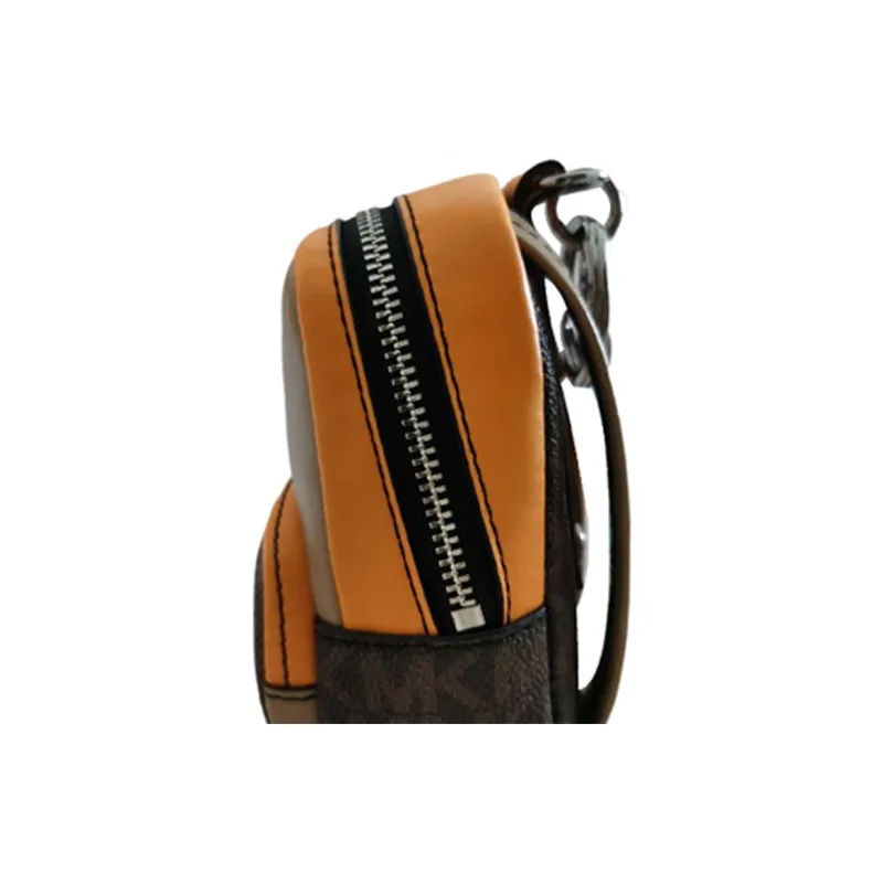 MICHAEL KORS MK Cooper PVC Styling Charm Coin Purse Regular Unisex Brown/Yellow-4