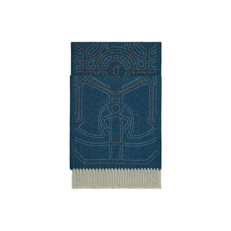HERMES Cashmere Knit Scarves Women's Multicolor-1