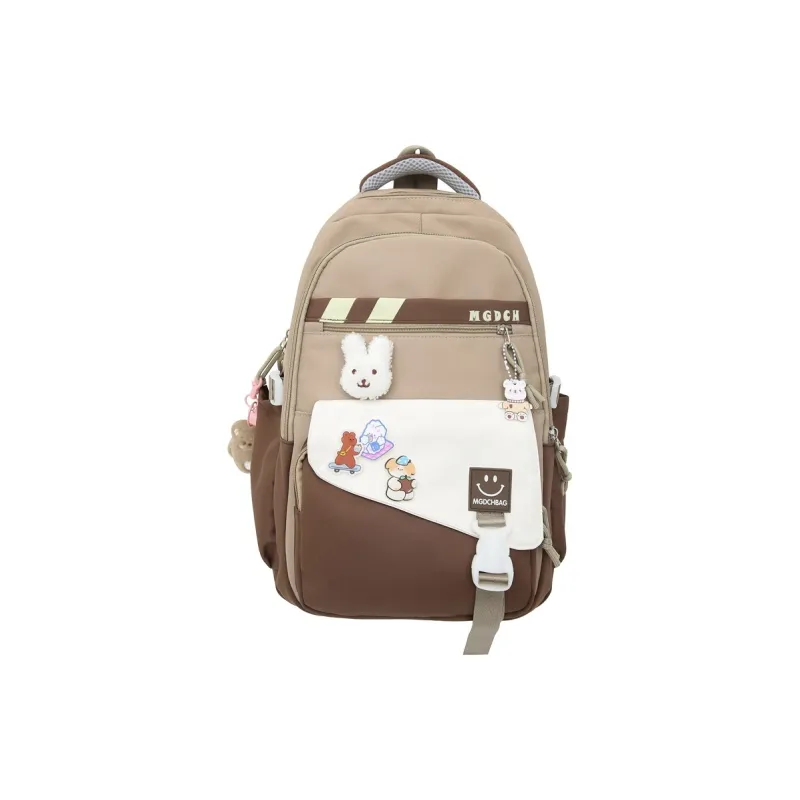 DALO Nylon Backpack Unisex Black/Coffee/Blue Coffee/Pink Blue-3