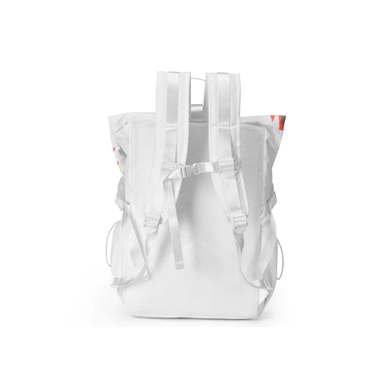 COEXISTENCE Polyester Water Repellent Stain Resistant Backpack Travel Bag Regular Unisex White-4