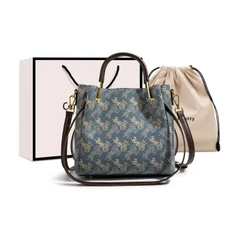 CentarlKatty Polyurethane Synthetic Leather Handbag, Shoulder Bag, Crossbody Bag Regular Women's Carriage Blue & Coffee