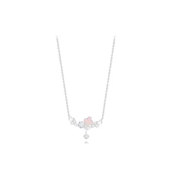 Muyan Alloy Heart Four Leaf Clover Necklace Women's