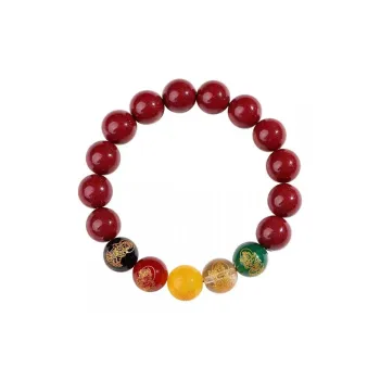 AVIVI Reconstructed Cinnabar Five Gods Of Wealth Pi Xiu Beaded Bracelet Good Luck Unisex