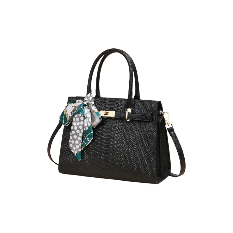 COMELY Cow Leather Patchwork Synthetic Leather Shoulder Bag Crossbody Bag Handbags Regular Women's Black-2