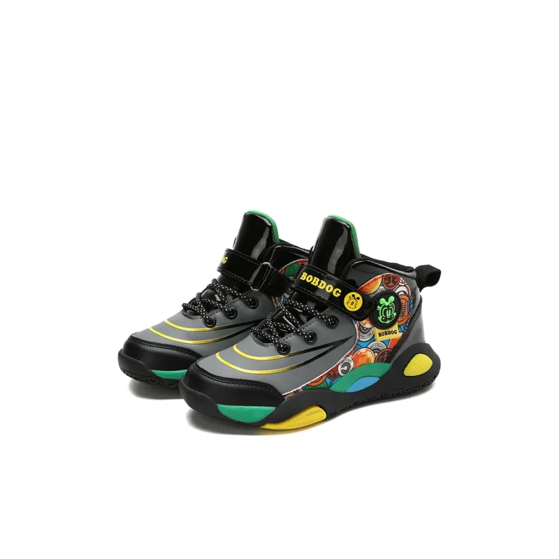 BOBDOG Slip Resistant Cushioning Wear Resistant Warm Mid Top Children's Basketball Shoes Kids'-17