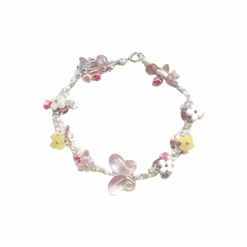 Muyan Alloy Peach Blossom Extravagance Butterfly Bracelet Women's-0