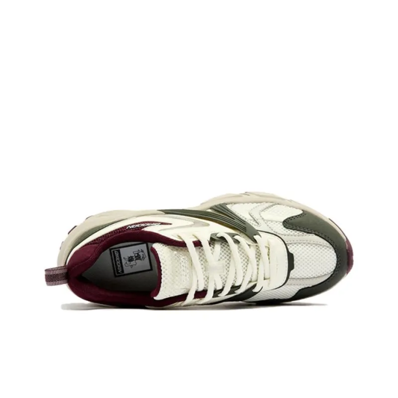 QIAODAN Mountain Sea SE Anti Slip Wear Resistant Low Top Casual Shoes Women's Beige Green Red-4