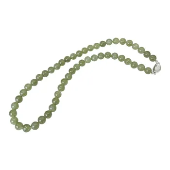 ZHANGKAKA Necklaces Pale Greenish White Jade Women's