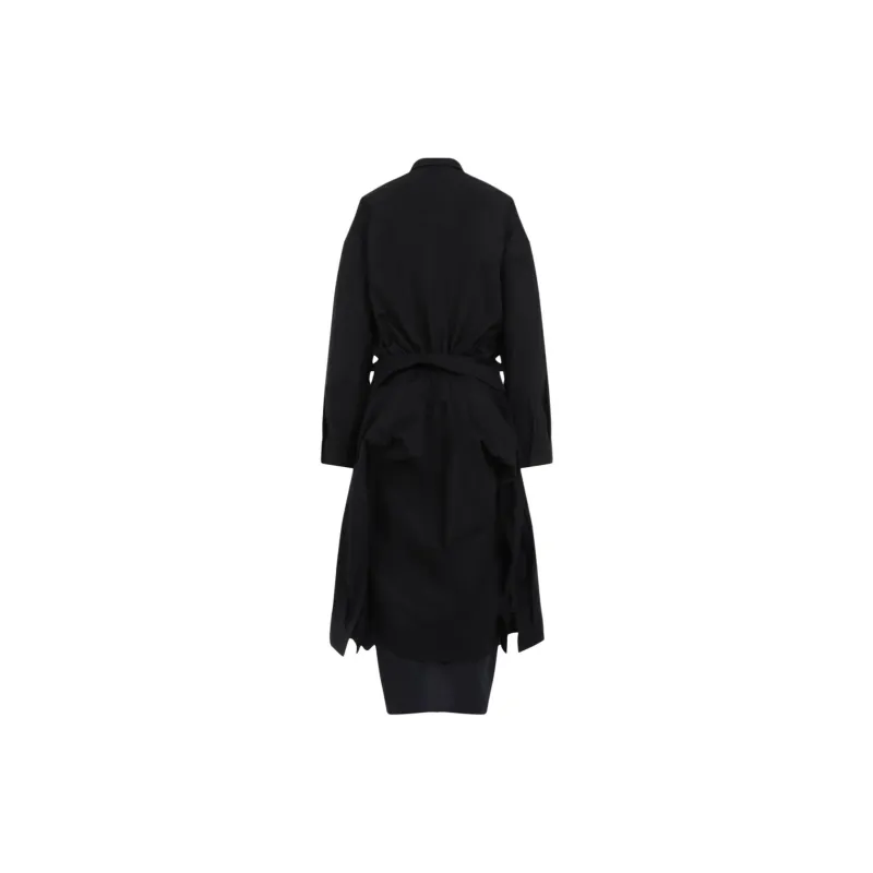 Balenciaga Collared Gathered Long Shirt-1