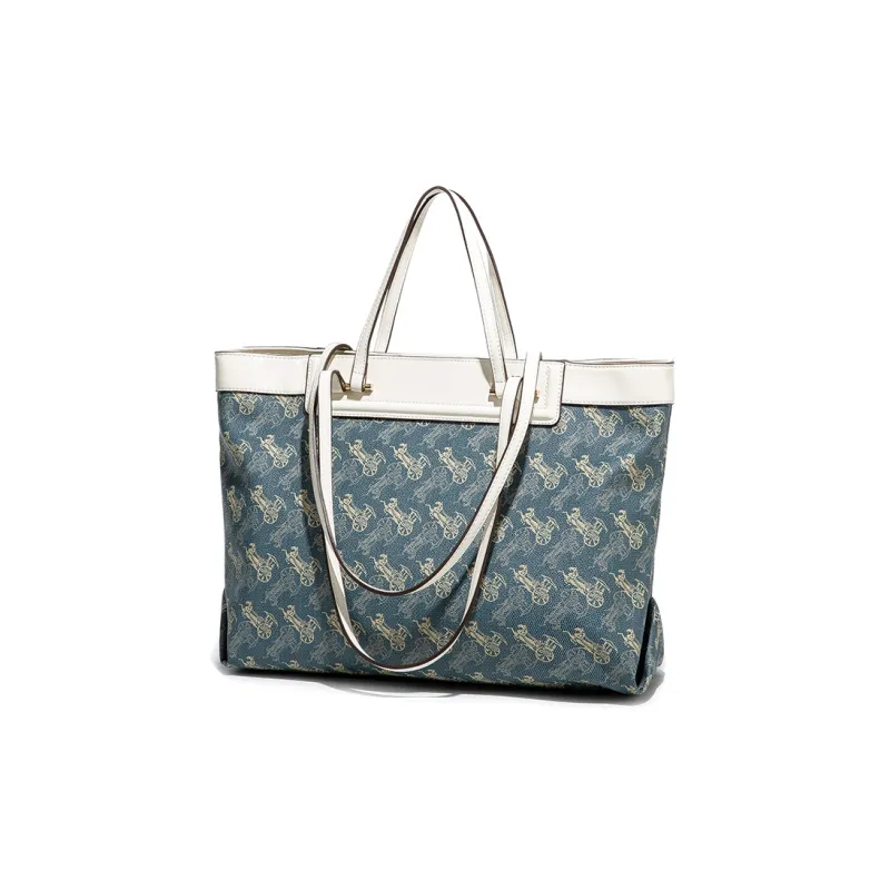 CentarlKatty PU Tote Bag Shoulder Bag Handbag Women's Coach Blue & Coffee-9