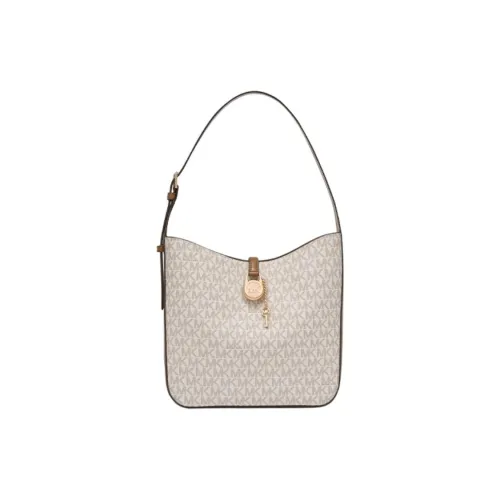 MICHAEL KORS Coated Canvas One Shoulder Handbag Shoulder Bag Small Size Women's Vanilla White & Acorn Brown