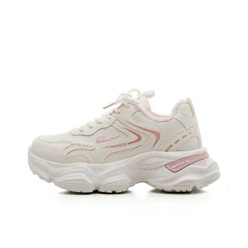Warrior Height Increasing Warm And Wear Resistant Low Top Chunky Sneakers Women's Beige Pink