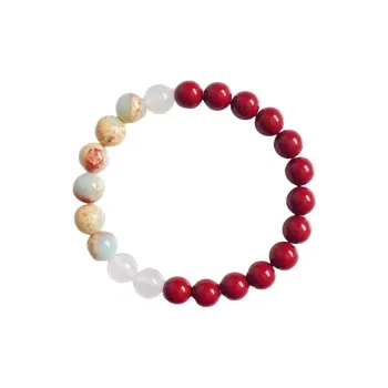 Bubble Scallops Reconstructed Cinnabar Bracelets Unisex