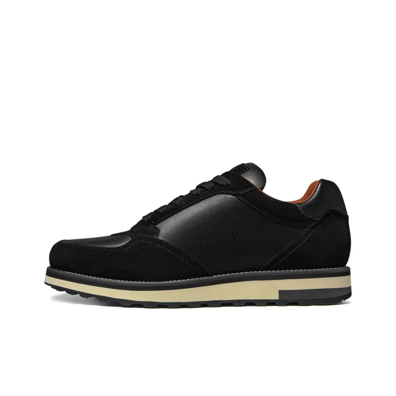 Zuti Vintage Versatile Patchwork Velvet Skateboard Shoes Low-Top Casual Shoes Men's Black-0