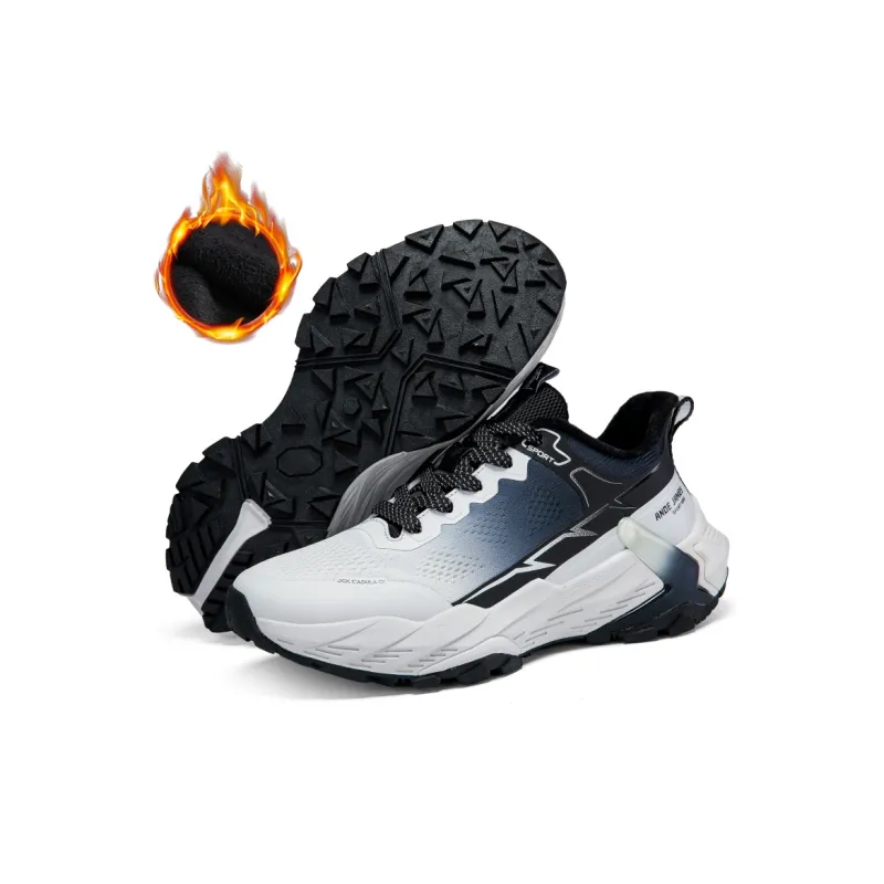 ANDEZHANMUSI Running Shoes Men Low Top Black/Gray-8