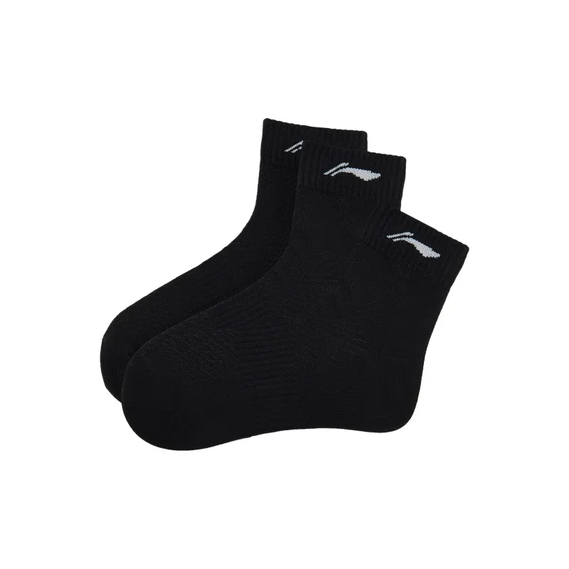 LiNing Fitness Series Ankle Socks Unisex 3 Pack Black-1