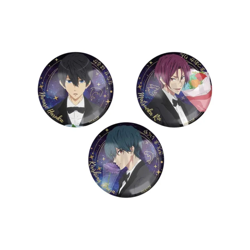 Gu Niang Free Men's Swimming Team Badge Starry Sky Collection Refrigerator Sticker Sōma Akane And Ryō Badges-1