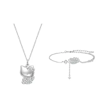 TIDECOLOR Hello Kitty S925 Silver Necklaces Women's Silver