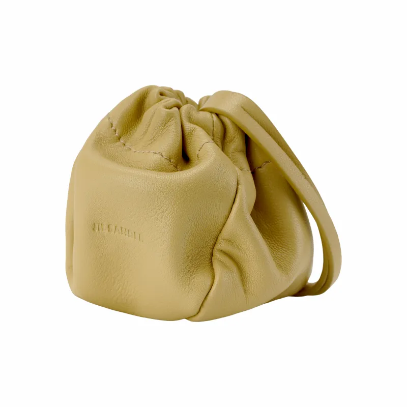 JIL SANDER Leather Clutch Shoulder Bag Women's Light Umber-2
