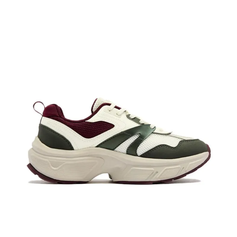 QIAODAN Mountain Sea SE Anti Slip Wear Resistant Low Top Casual Shoes Women's Beige Green Red-1