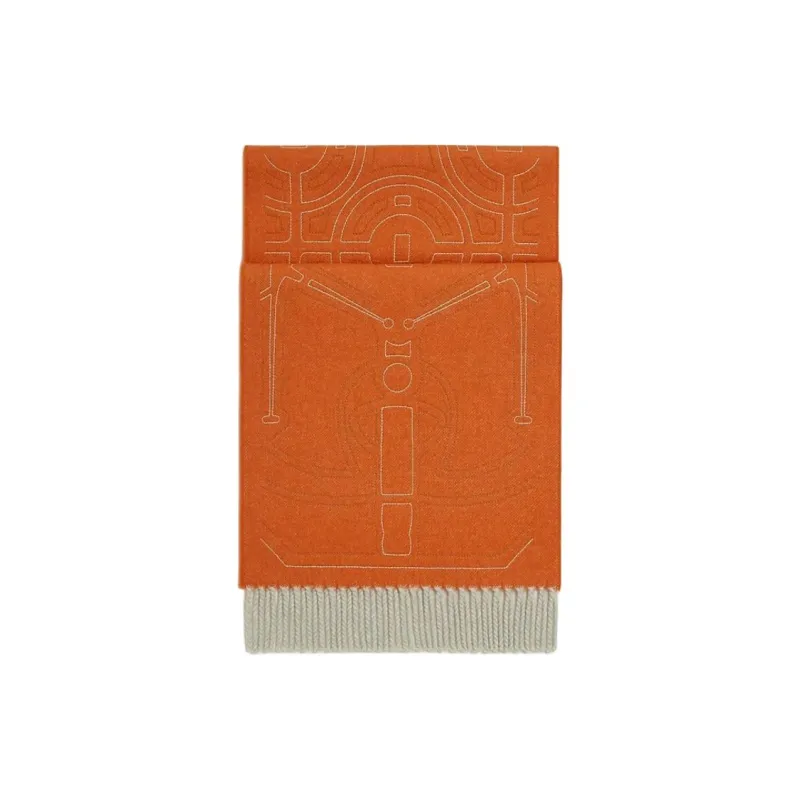 HERMES Cashmere Knit Scarves Women's Multicolor-2