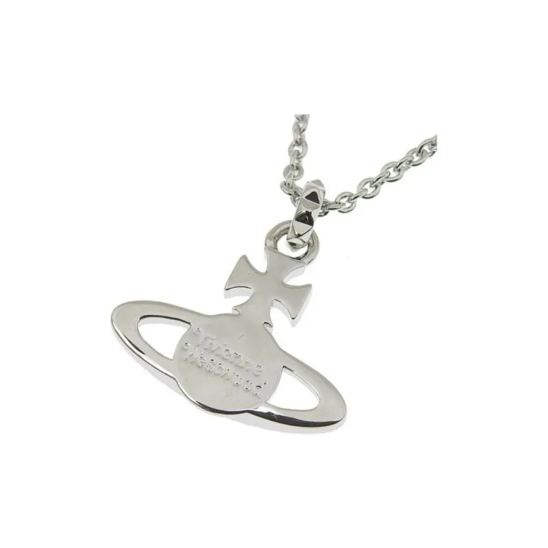 Vivienne Westwood Brass Necklace Gunmetal Gray Rhinestone Inlay Limited Edition Men's Silver/gun Grey-2