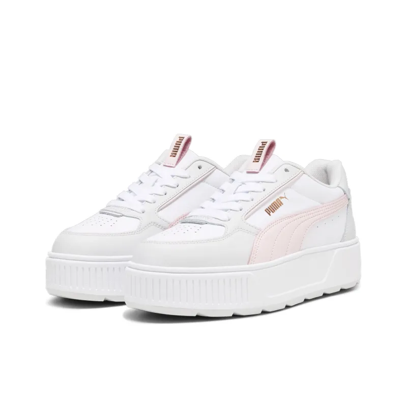 PUMA KARMEN REBELLE Anti-Slip Wear-Resistant Low-Top Skateboard Shoes Women's White Pink-2