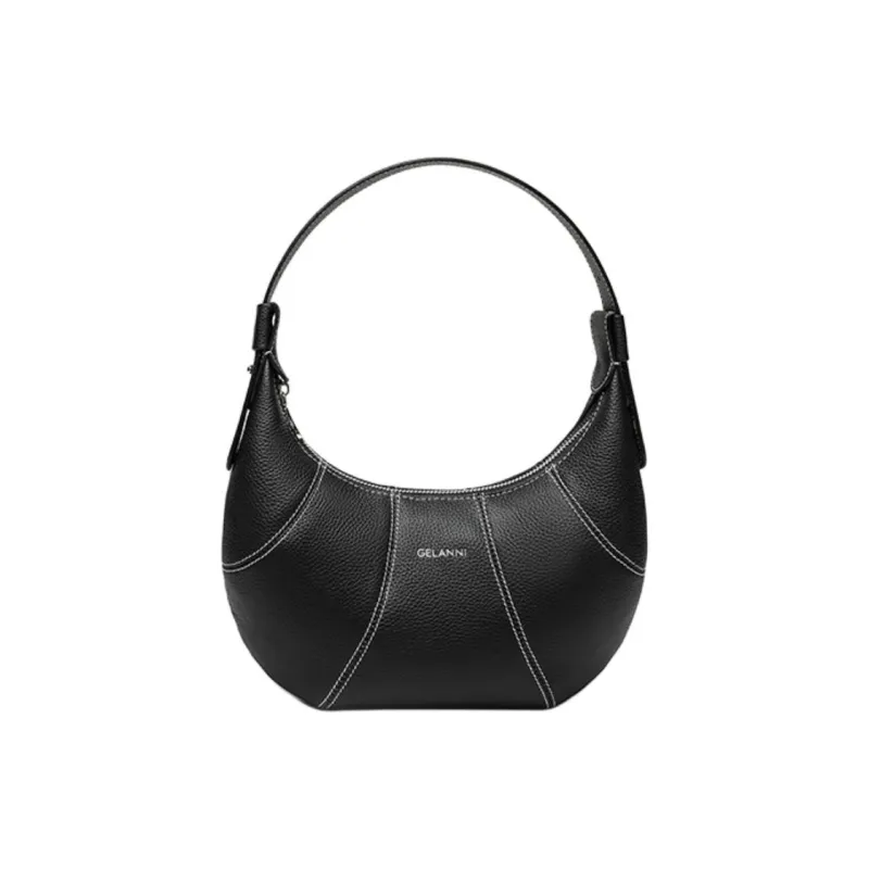 GELANNI Cow Leather Shoulder Bag Women's Black/Gray-2