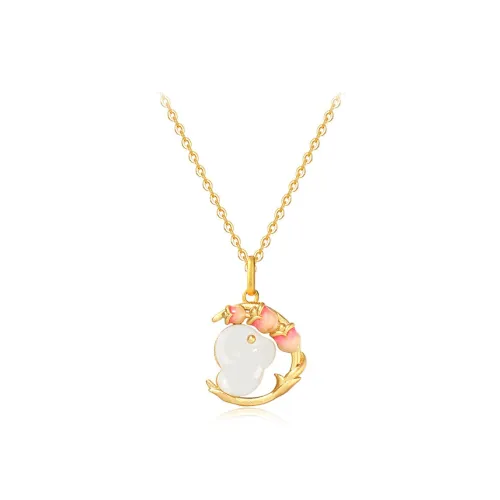 Bermuda Eyes Necklaces Pale Greenish White Jade Women's