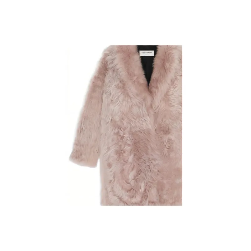 SAINT LAURENT Shearling Long Sleeved Coat-4