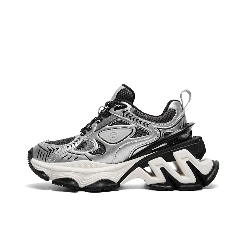 CHERYKALLY Cushioned Anti Slip Wear Resistant Lightweight Height Increasing Low Top Chunky Sneakers Women's-12