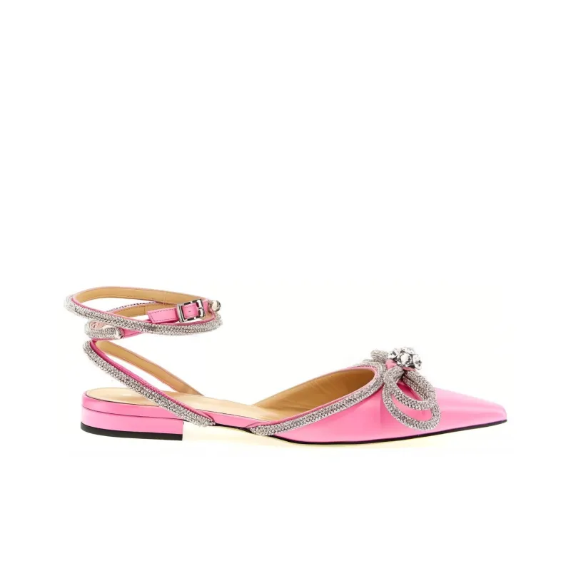 MACH & MACH Double Bow Pointed Toe Ballerina Shoes Women's-1
