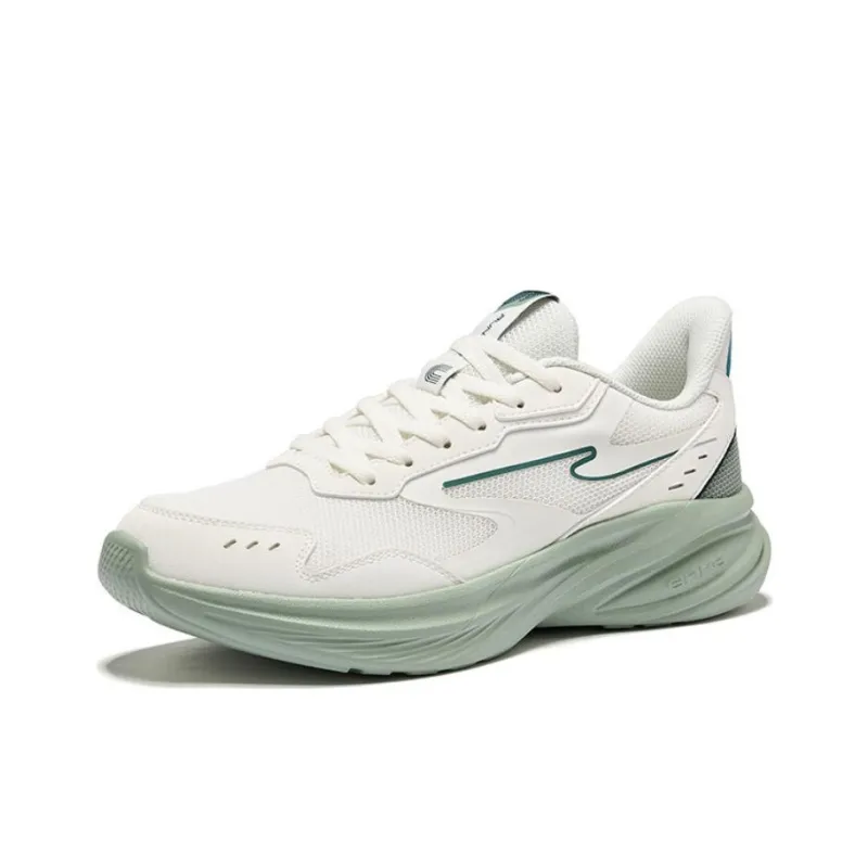 Erke Hunt Slip Resistant Lightweight Rebound Low Top Running Shoes Men's Microcrystal White Jade Green-1